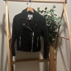 BCBGGeneration 100% Leather Black Suede Jacket
